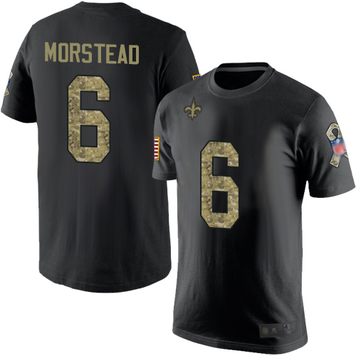 Men New Orleans Saints Black Camo Thomas Morstead Salute to Service NFL Football #6 T Shirt->new orleans saints->NFL Jersey